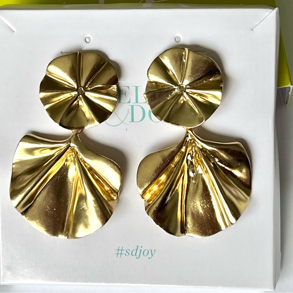 Stella & Dot Sculptural Garden statement earrings convertible drop or stud